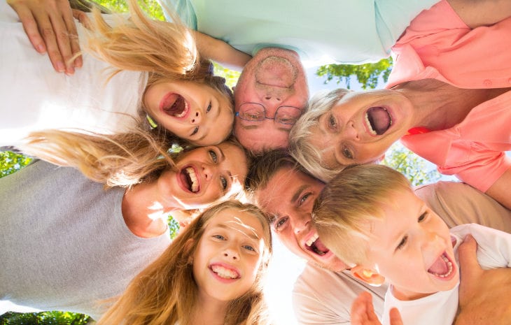 familie Familie mit gesunden Zähnen